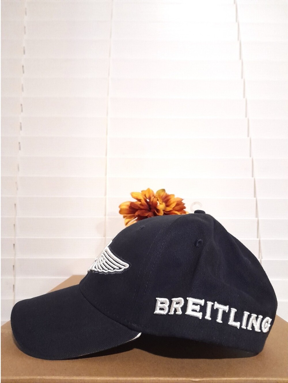 Breitling Watches Promo Hat Navy Blue Embroidered Winged Anchor Logo Cap